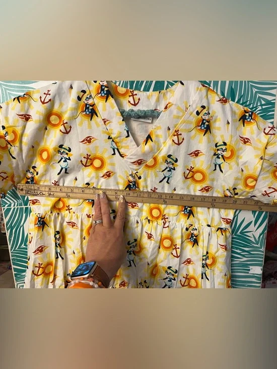Disney Cruise Line sundress w/Captain Minnie Mouse, nautical anchors, & suns - Picture 3 of 6